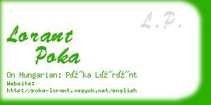 lorant poka business card